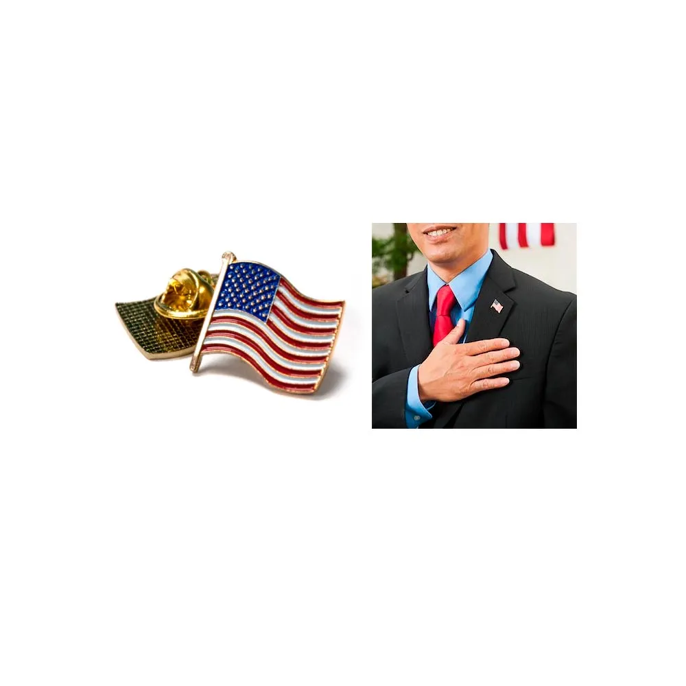 10 American Flag USA Lapel Pin Tie Tack United States Patriotic Badge Brooch New