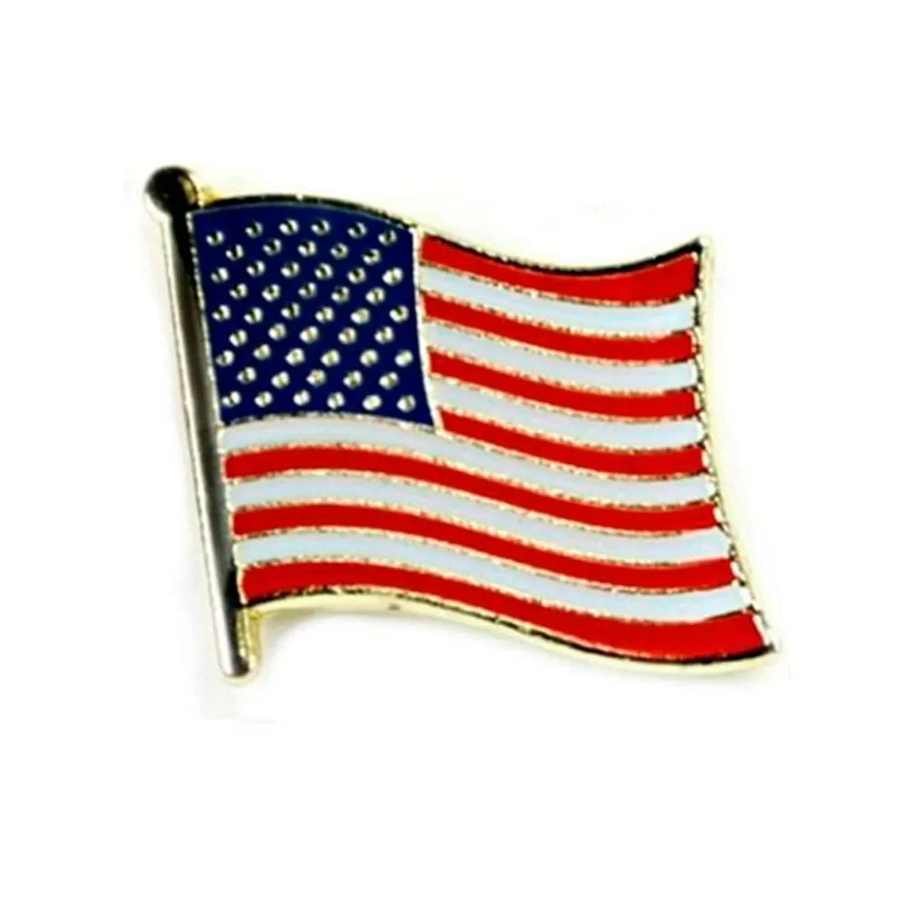 10 American Flag USA Lapel Pin Tie Tack United States Patriotic Badge Brooch New