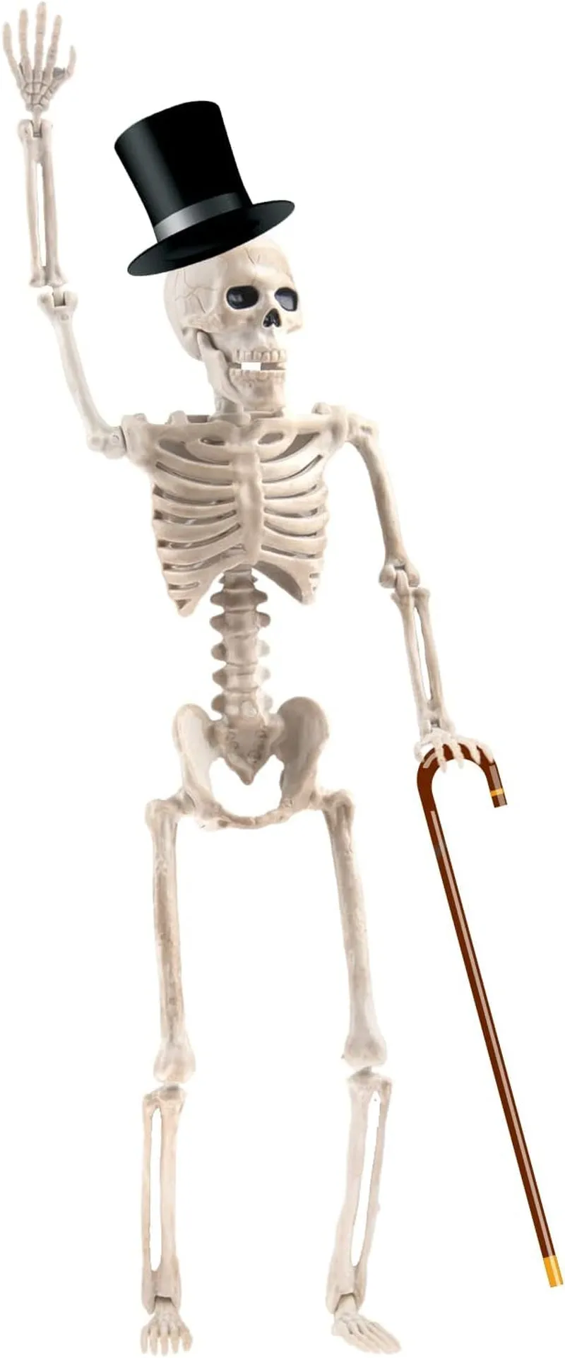 5 Pack 16" Small Skeleton Halloween Decor Full Body - Plastic Mini Skeleton Halloween Poseable Hanging Decorative - Cute Posable Joints Little Skeletons Indoor Table Decoration
