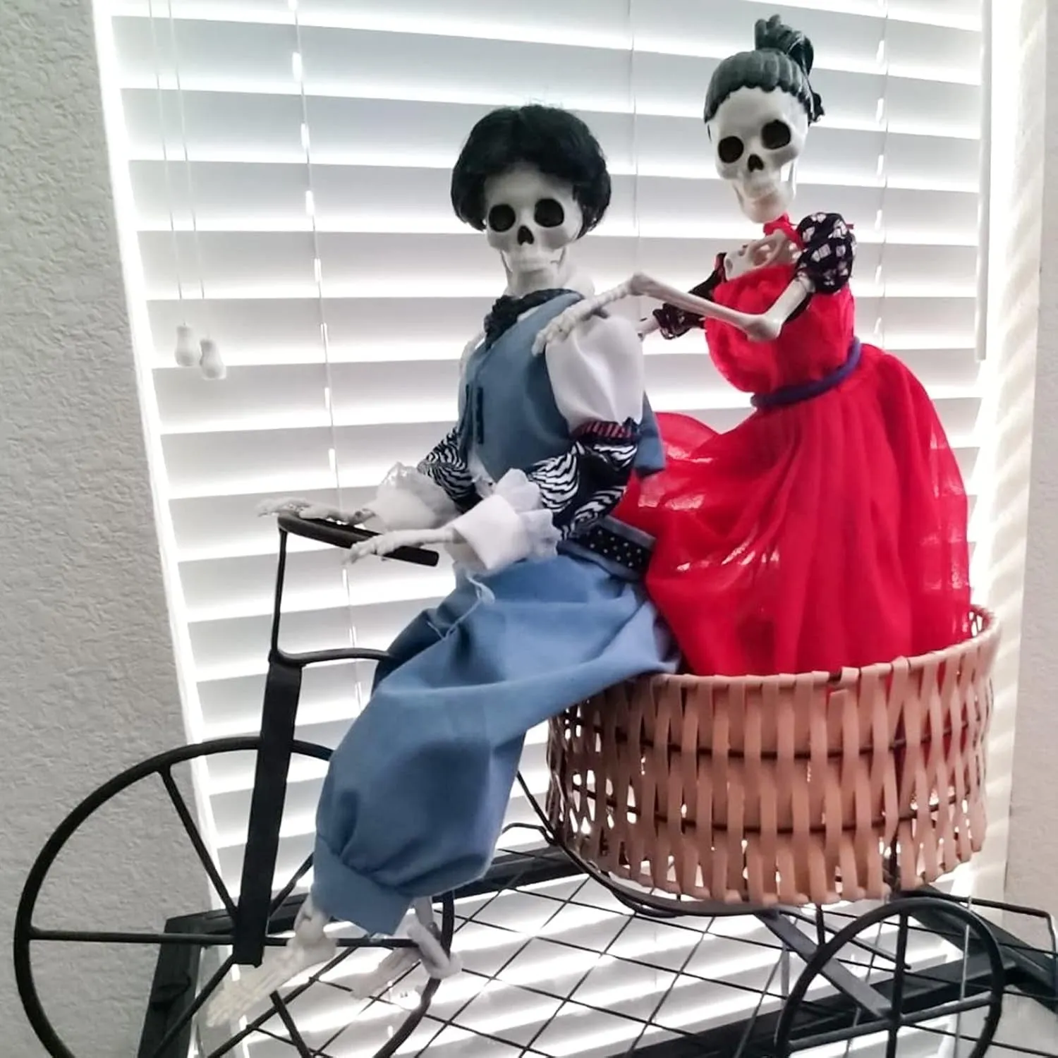 5 Pack 16" Small Skeleton Halloween Decor Full Body - Plastic Mini Skeleton Halloween Poseable Hanging Decorative - Cute Posable Joints Little Skeletons Indoor Table Decoration