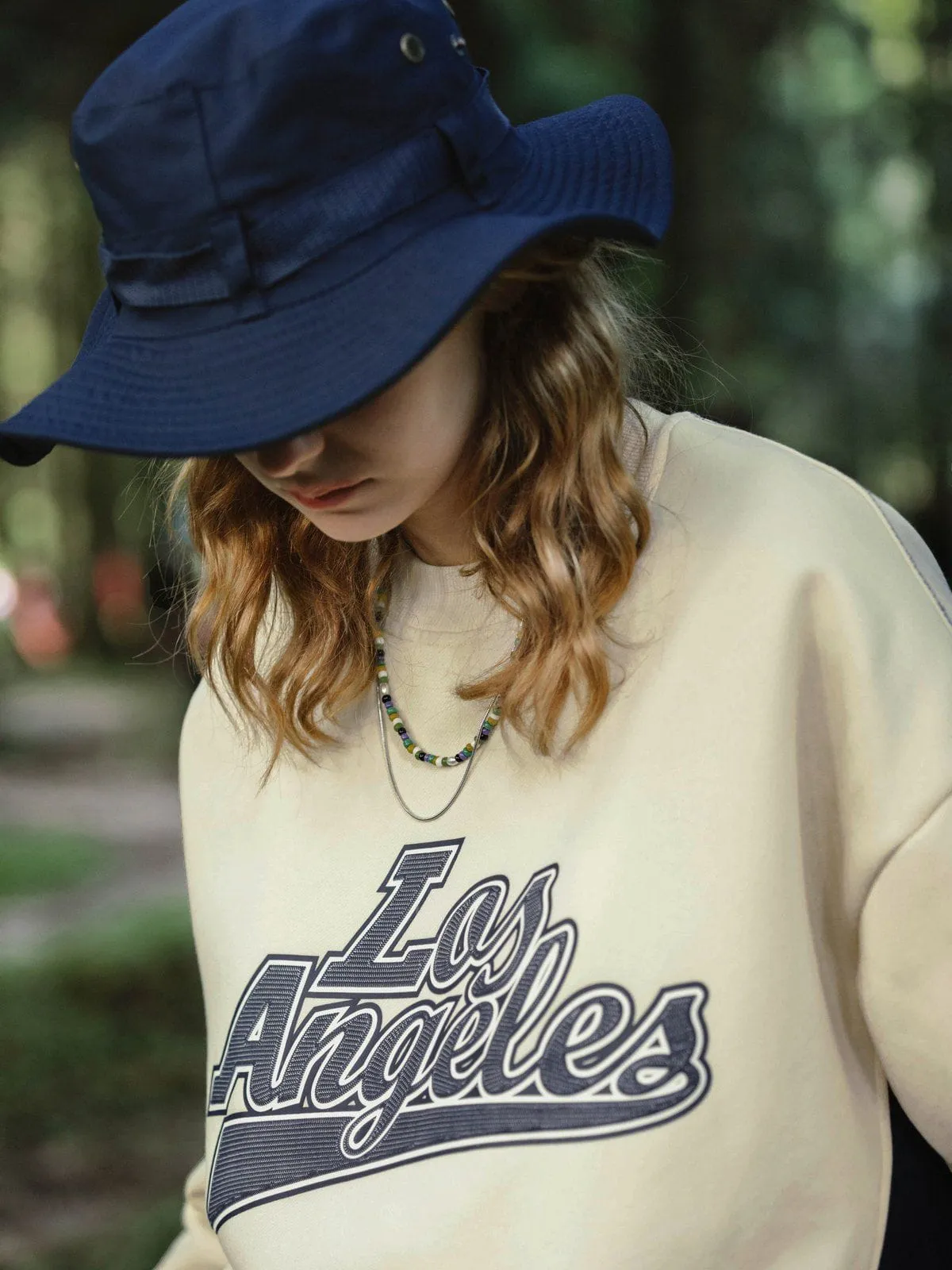 AlanBalen® - Contrast Faux Embroidery Print Sweatshirt