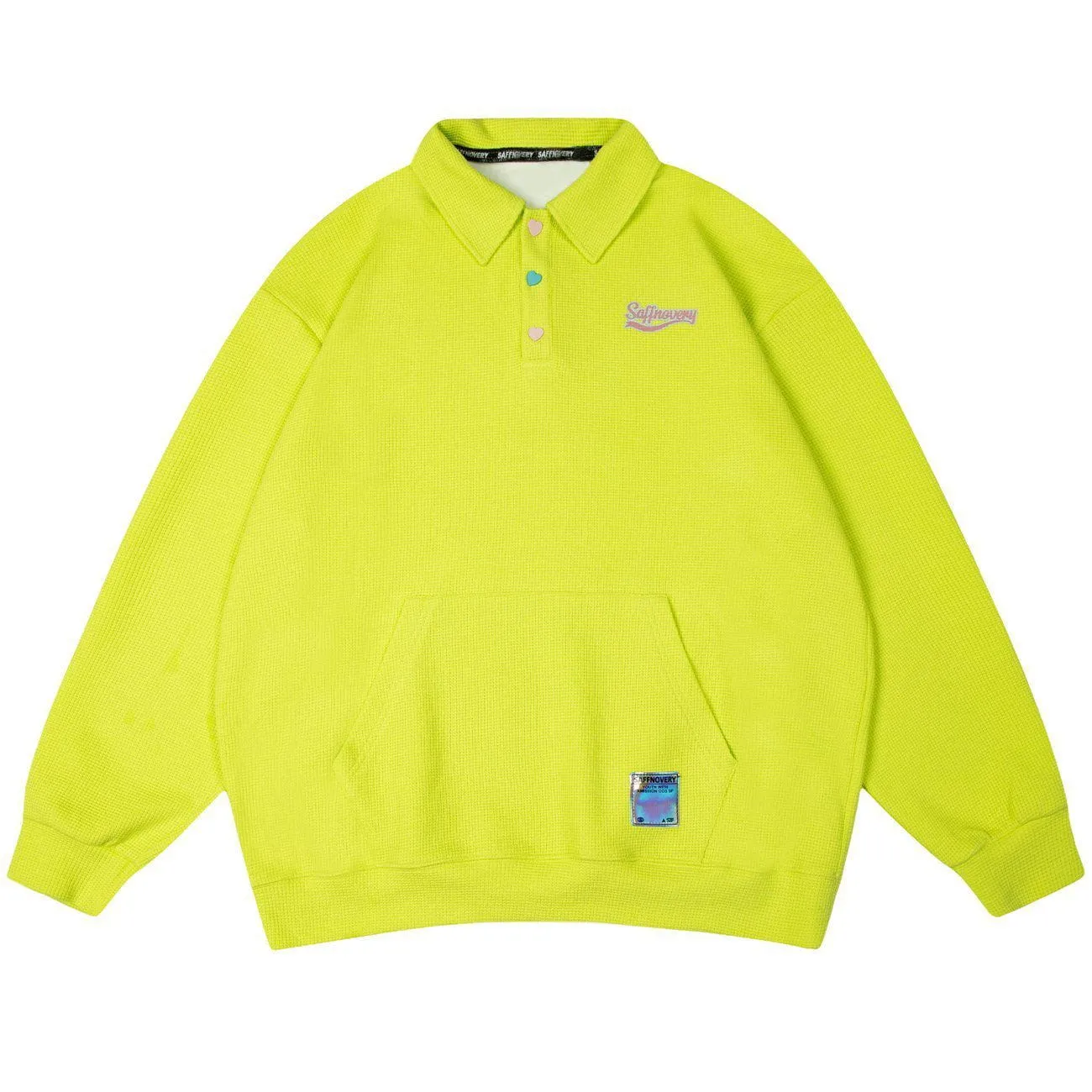 AlanBalen® - Embroidered Heart Button Lapel Sweatshirt