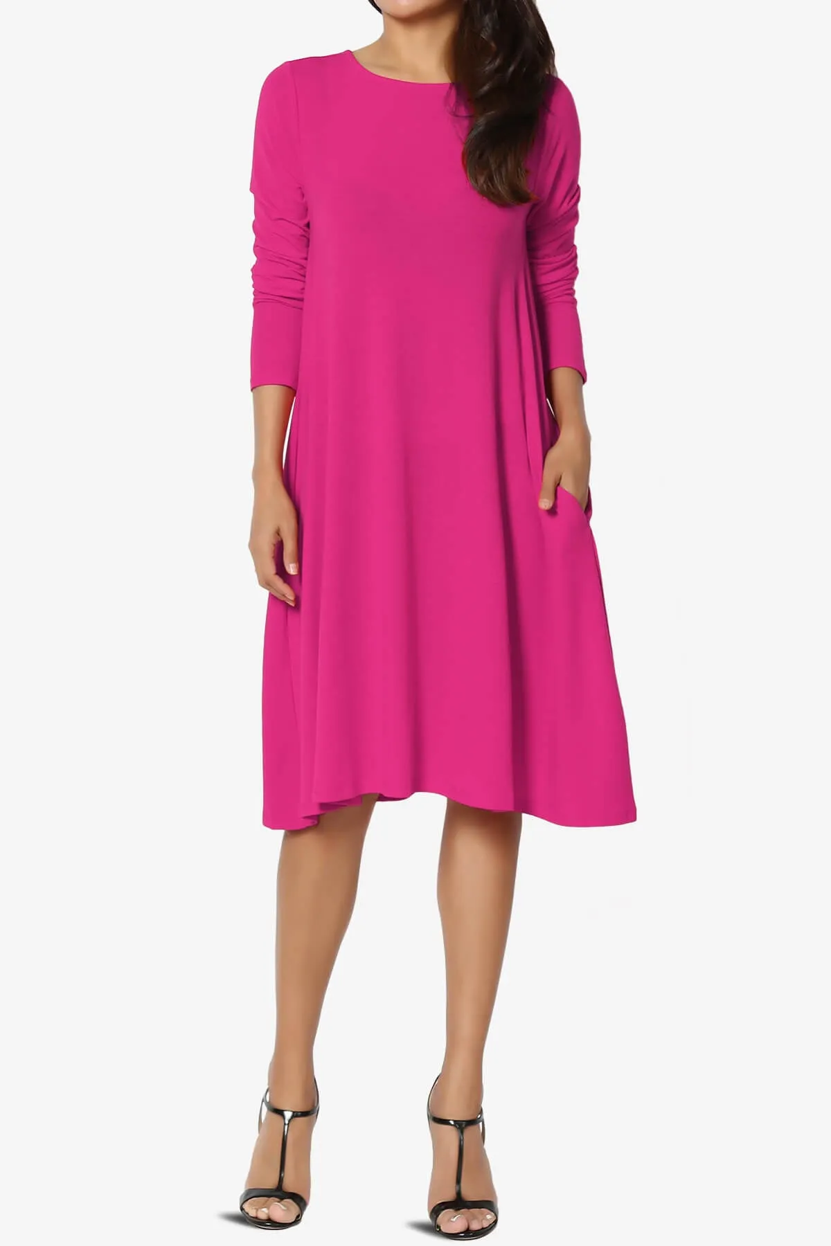 Allie Long Sleeve Jersey A-Line Dress
