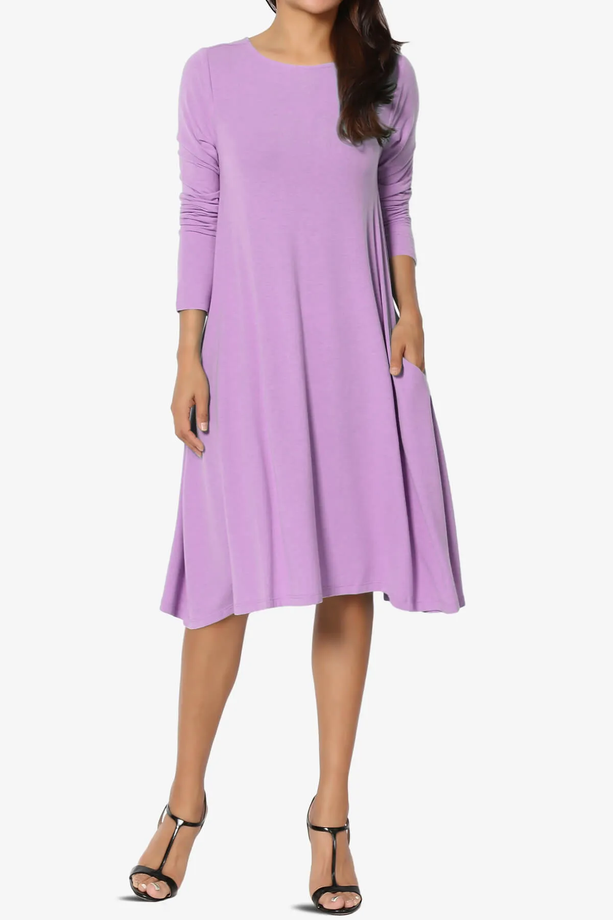 Allie Long Sleeve Jersey A-Line Dress