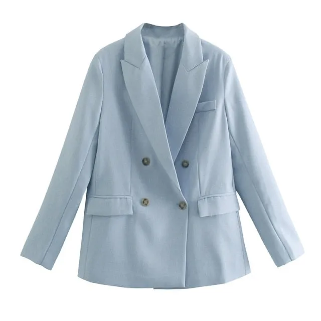 Amy Fashion - Double Breasted Blazer Coat