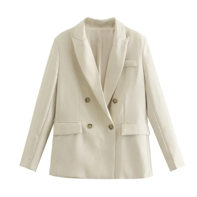 Amy Fashion - Double Breasted Blazer Coat