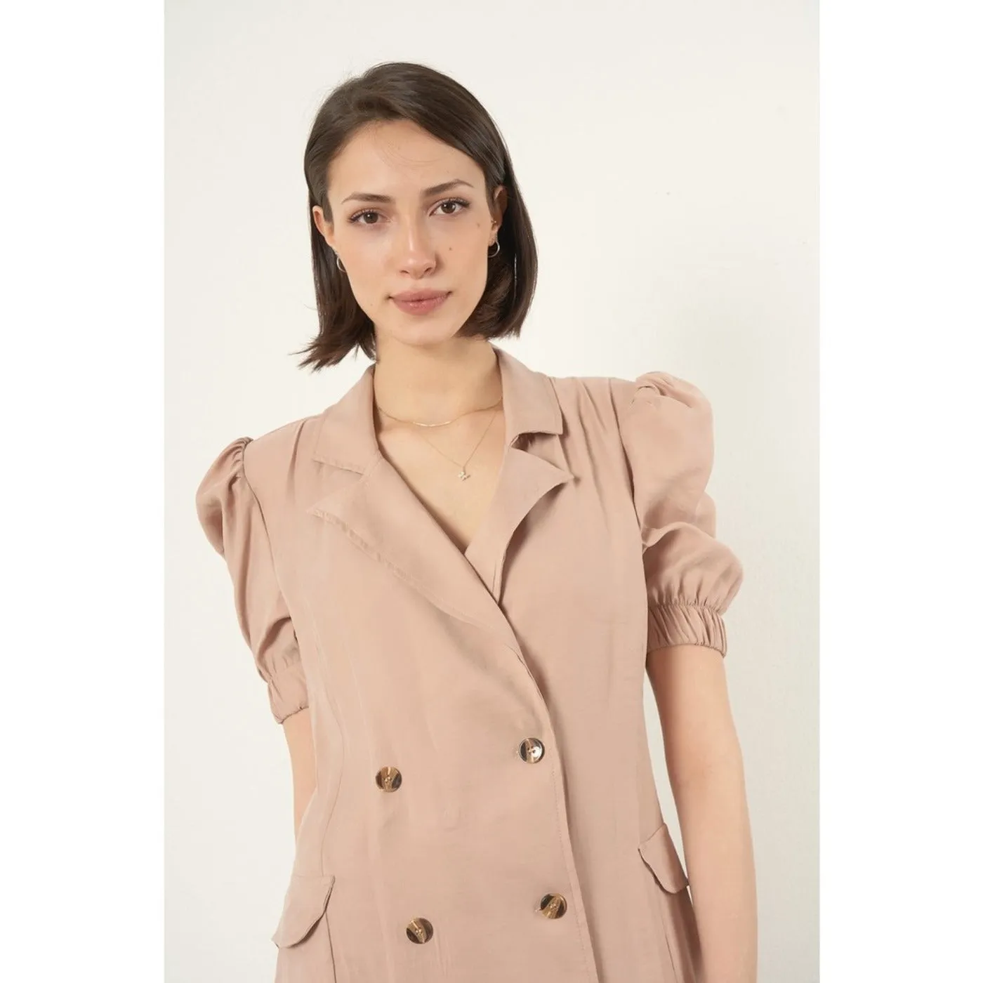 Beige Mini Blazer Dress