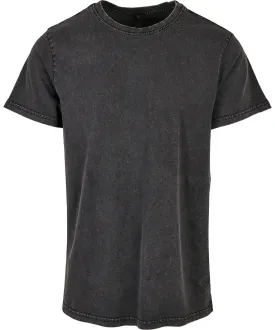 Black - Acid washed round neck tee