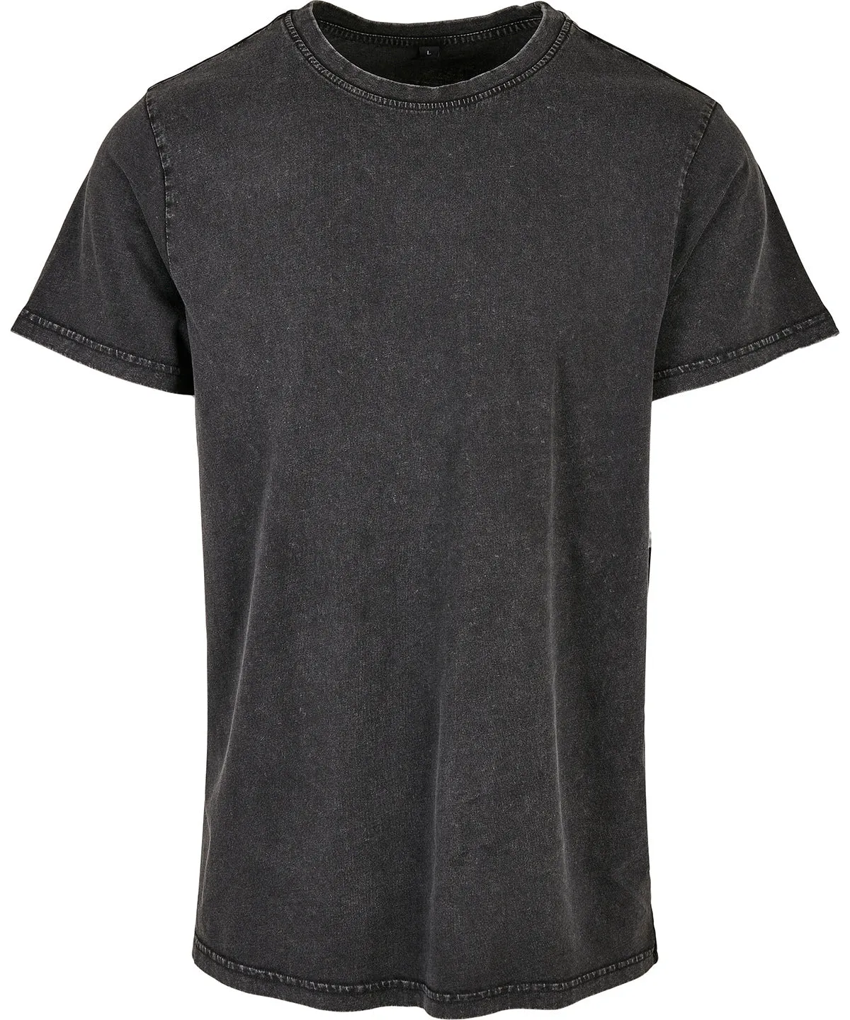 Black - Acid washed round neck tee