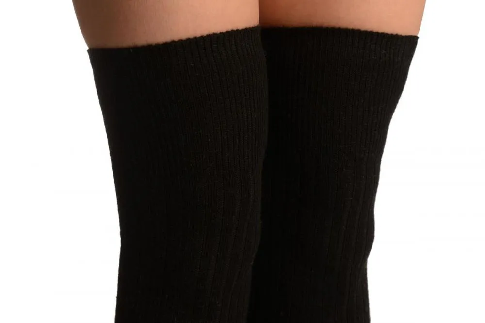 Black Pinstripes Merino Wool Blend
