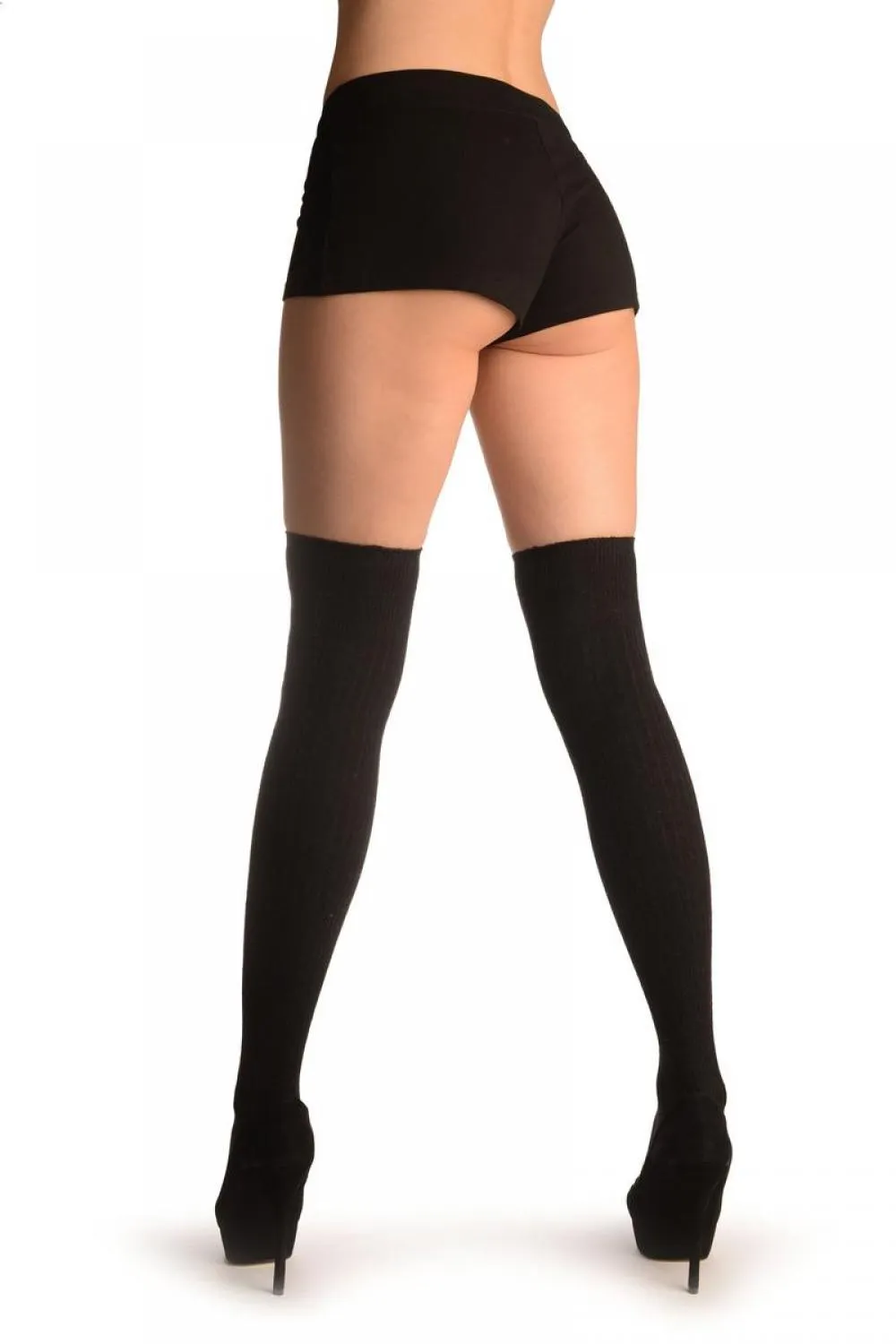 Black Pinstripes Merino Wool Blend