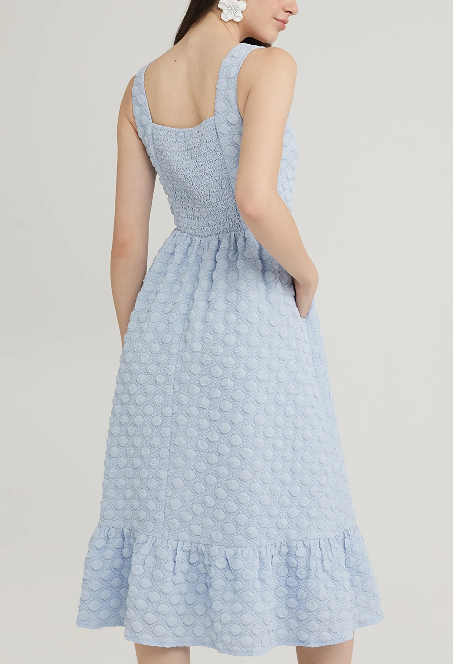 Bobble Drop Waist Midi Dress