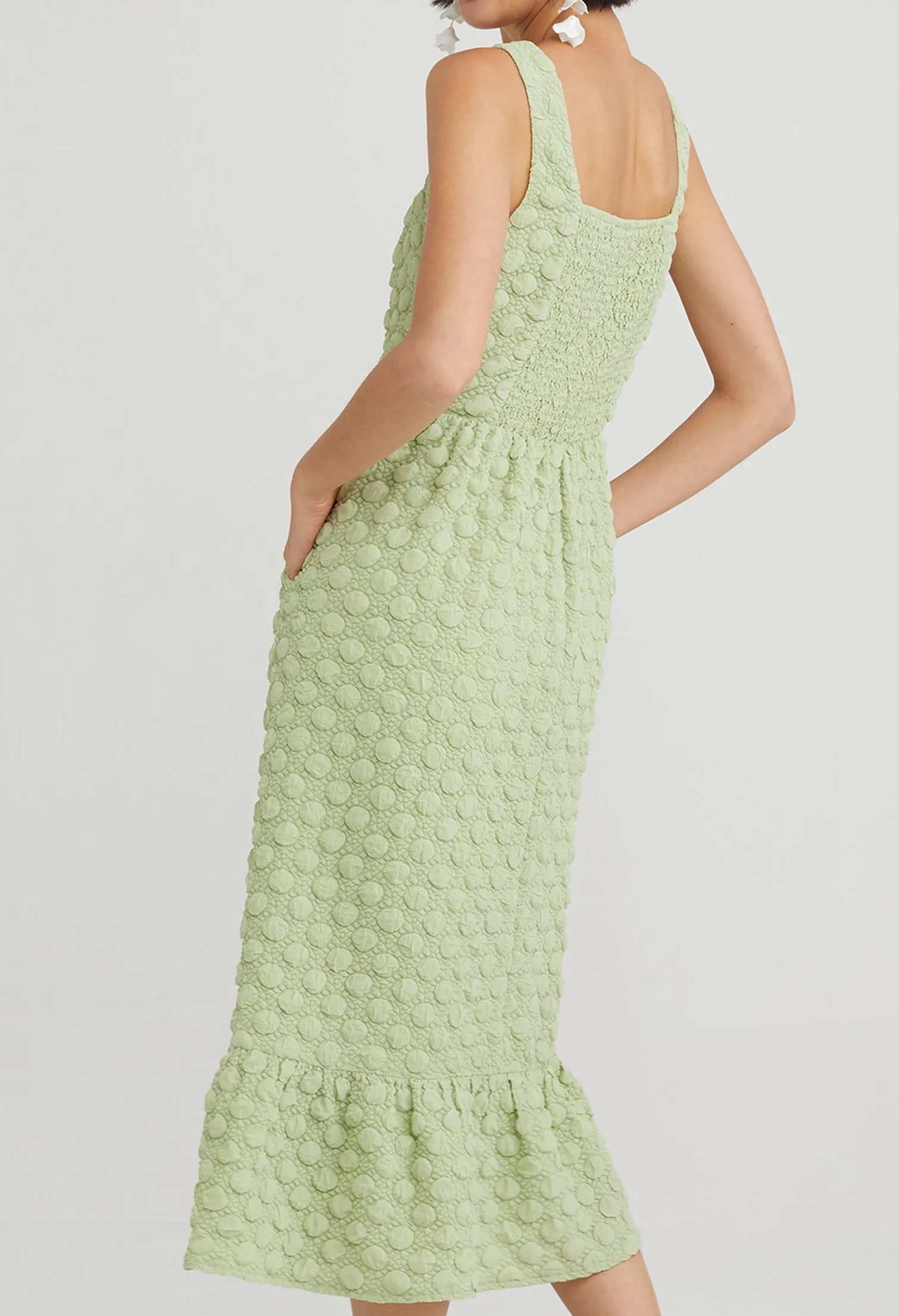 Bobble Drop Waist Midi Dress