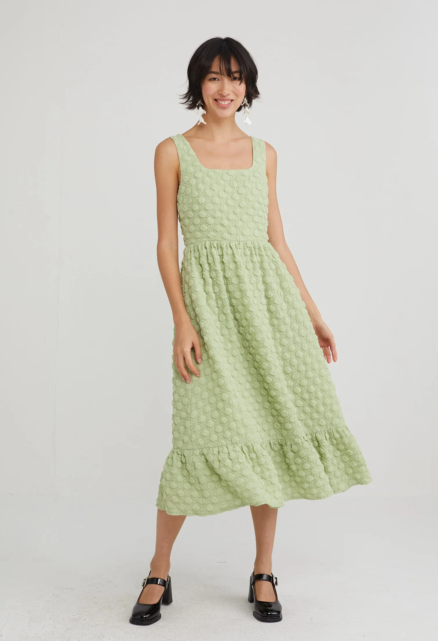 Bobble Drop Waist Midi Dress