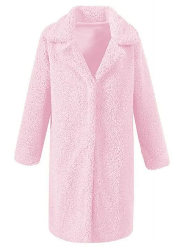 BrideLily Solid Colored Long Sleeve Faux Fur Coats