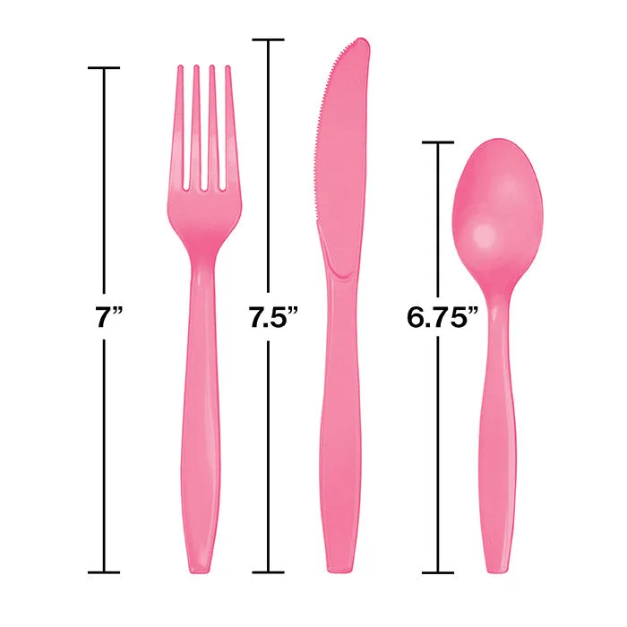 Bulk Candy Pink Value Friendly Assorted Plastic Cutlery (216 per Case)