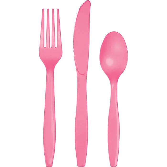 Bulk Candy Pink Value Friendly Assorted Plastic Cutlery (216 per Case)