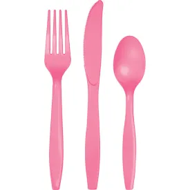 Bulk Candy Pink Value Friendly Assorted Plastic Cutlery (216 per Case)