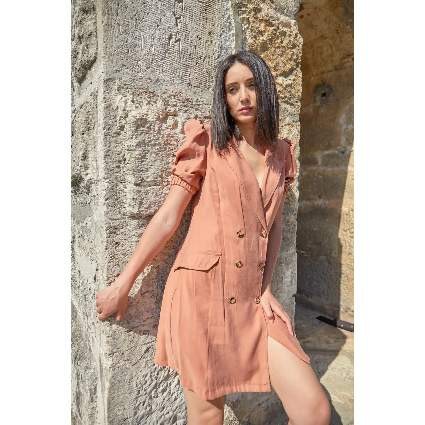 Camel Mini Blazer Dress