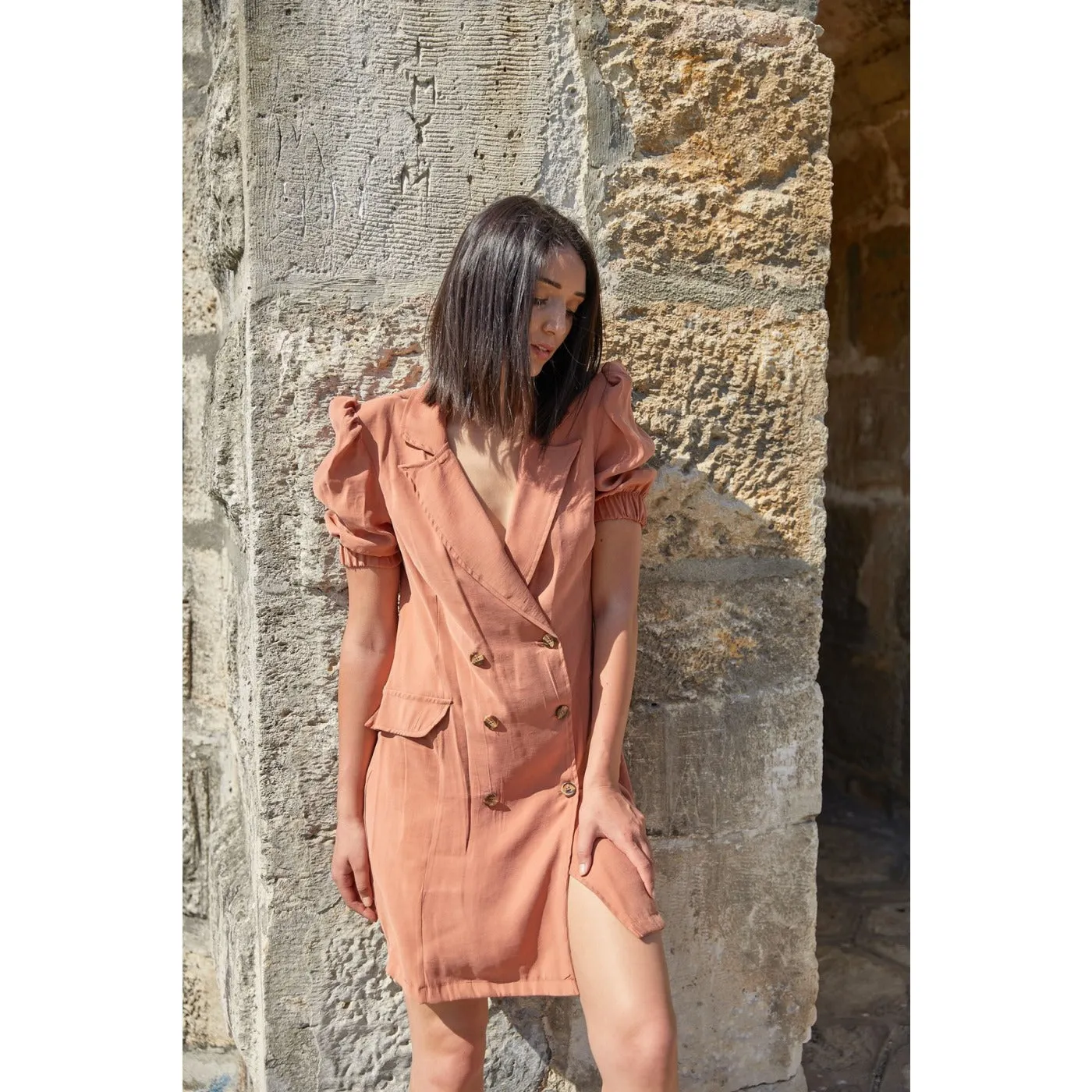 Camel Mini Blazer Dress