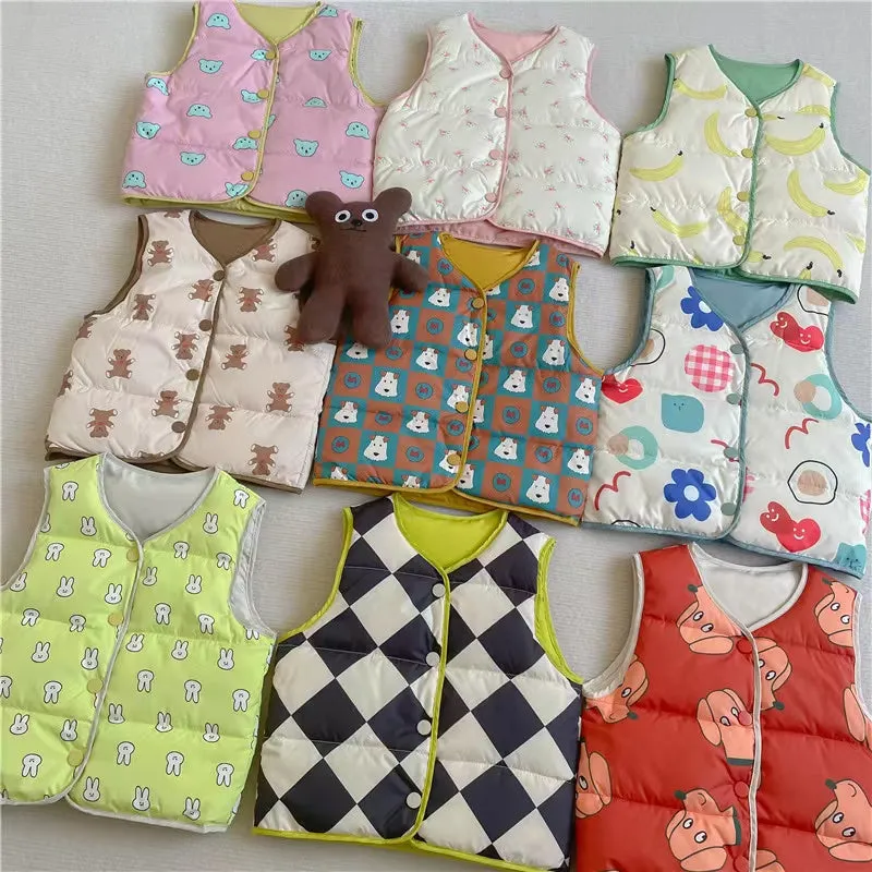 Cartoon Reversible Down Vest