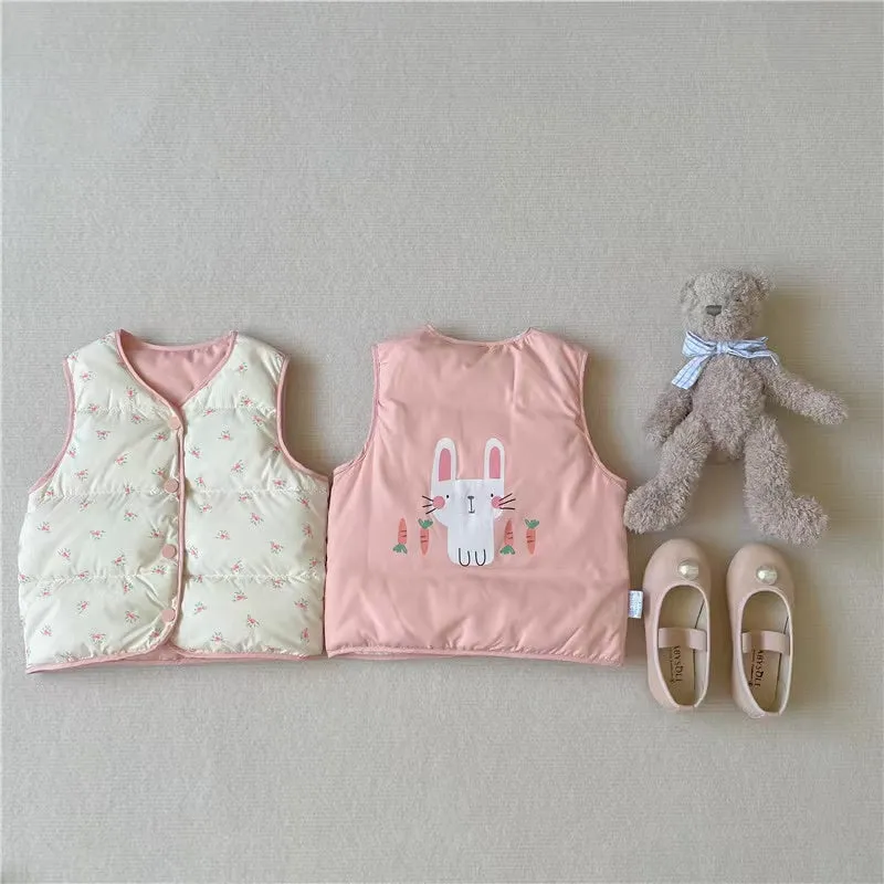 Cartoon Reversible Down Vest