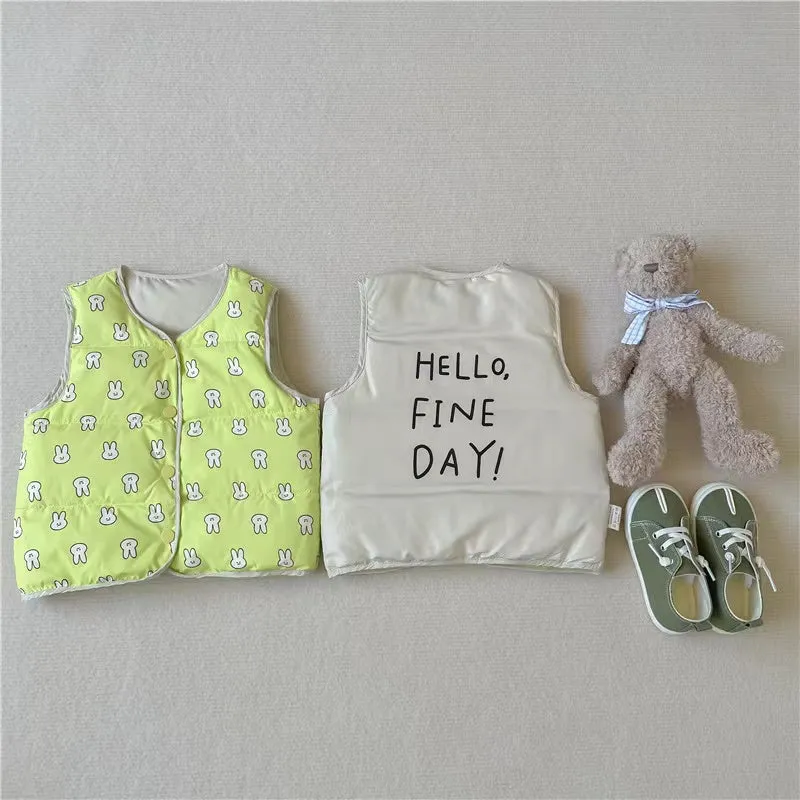 Cartoon Reversible Down Vest