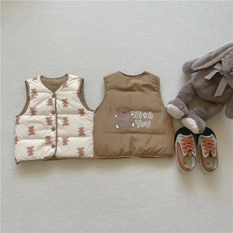 Cartoon Reversible Down Vest