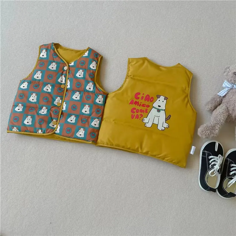 Cartoon Reversible Down Vest