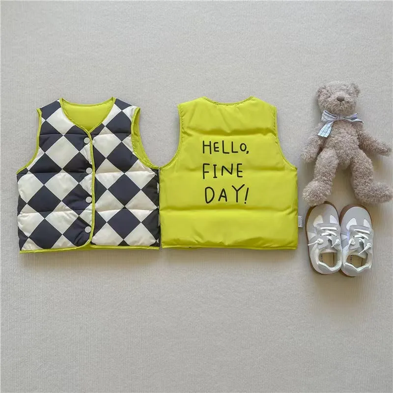 Cartoon Reversible Down Vest