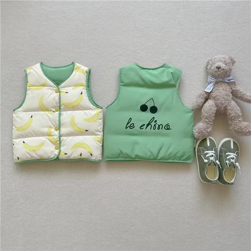 Cartoon Reversible Down Vest