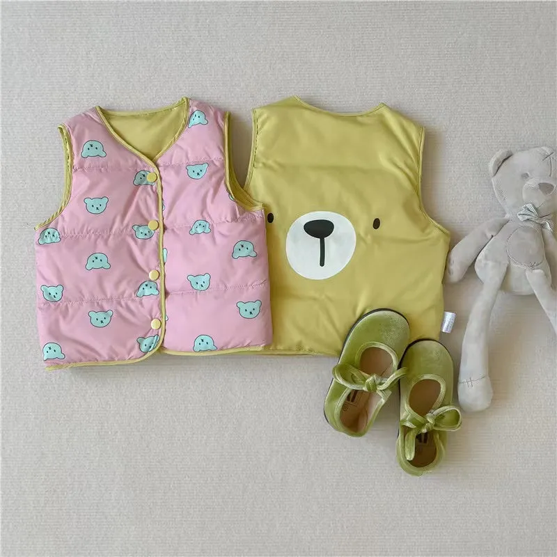 Cartoon Reversible Down Vest