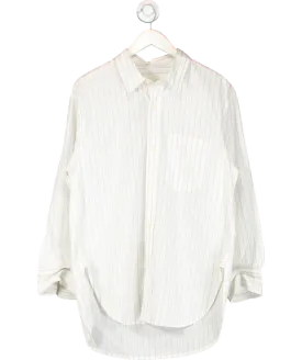 Citizens of Humanity White Kayla Striped Cotton-blend Shirt UK S