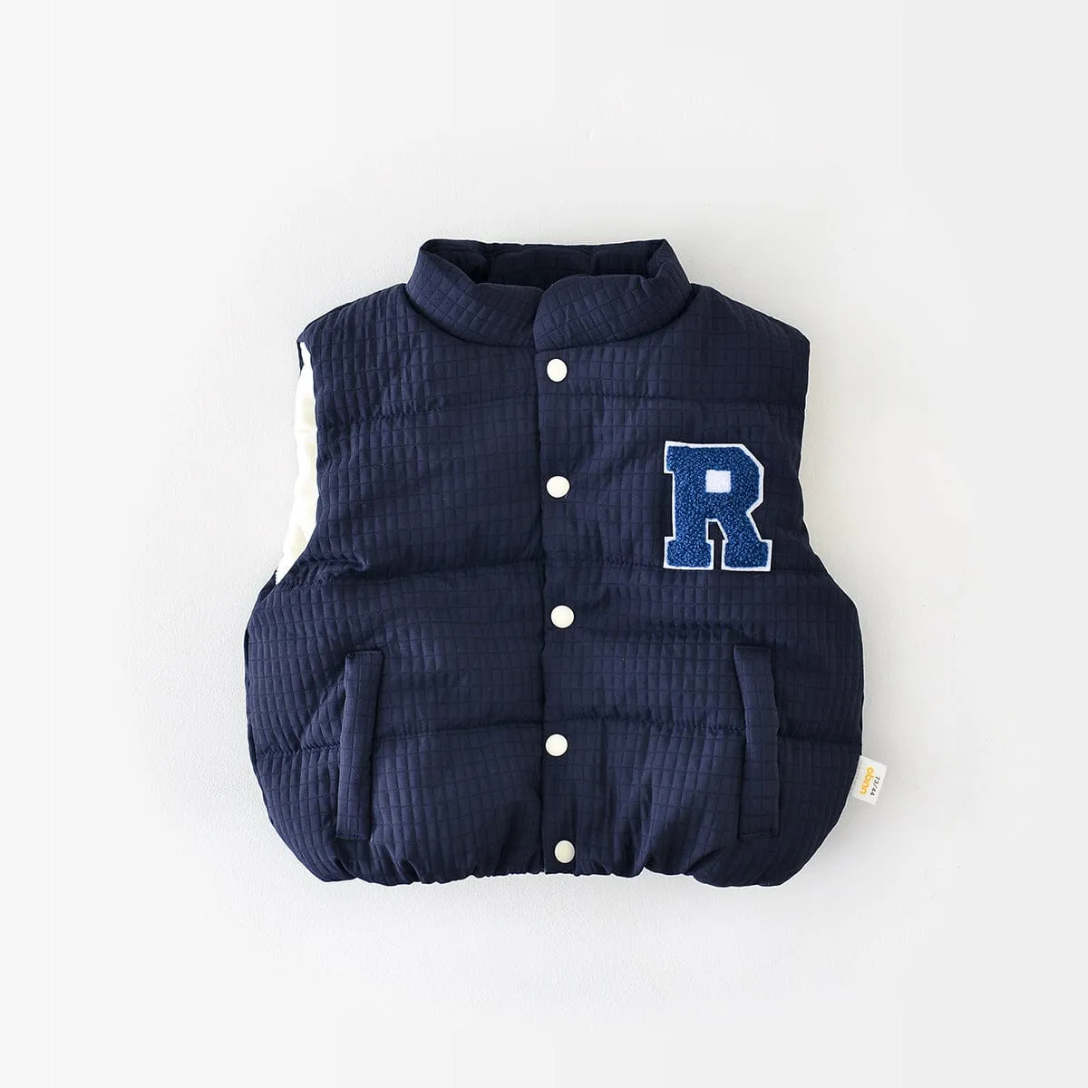 Embroidered Letter Quilted Thickened Baby Winter Vest