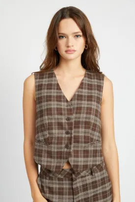 Emory Park PLAID BUTTON UP VEST