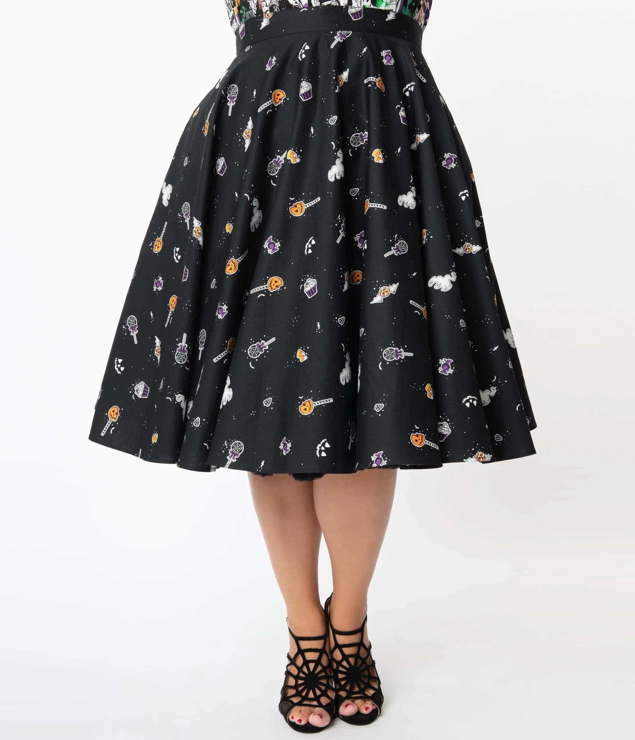 Hell Bunny Plus Size 1950s Trick Or Treat Swing Skirt