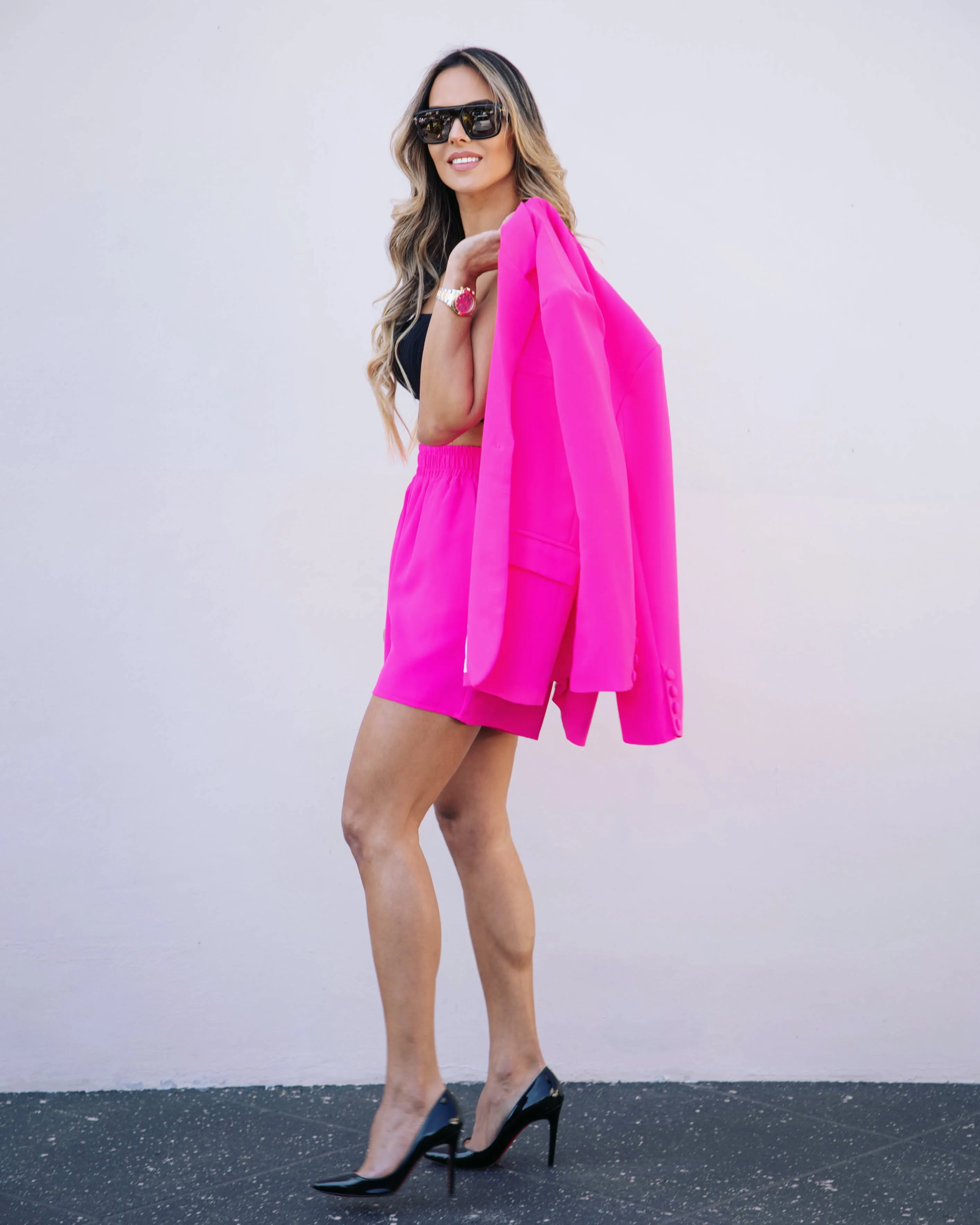 Hot Pink Shorts Set