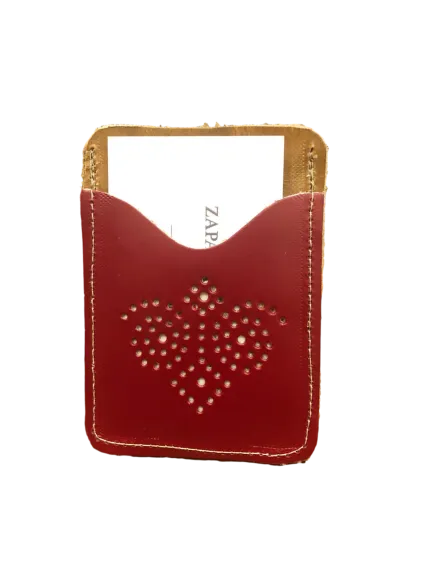 Leather Wallet Mahogany with brogue