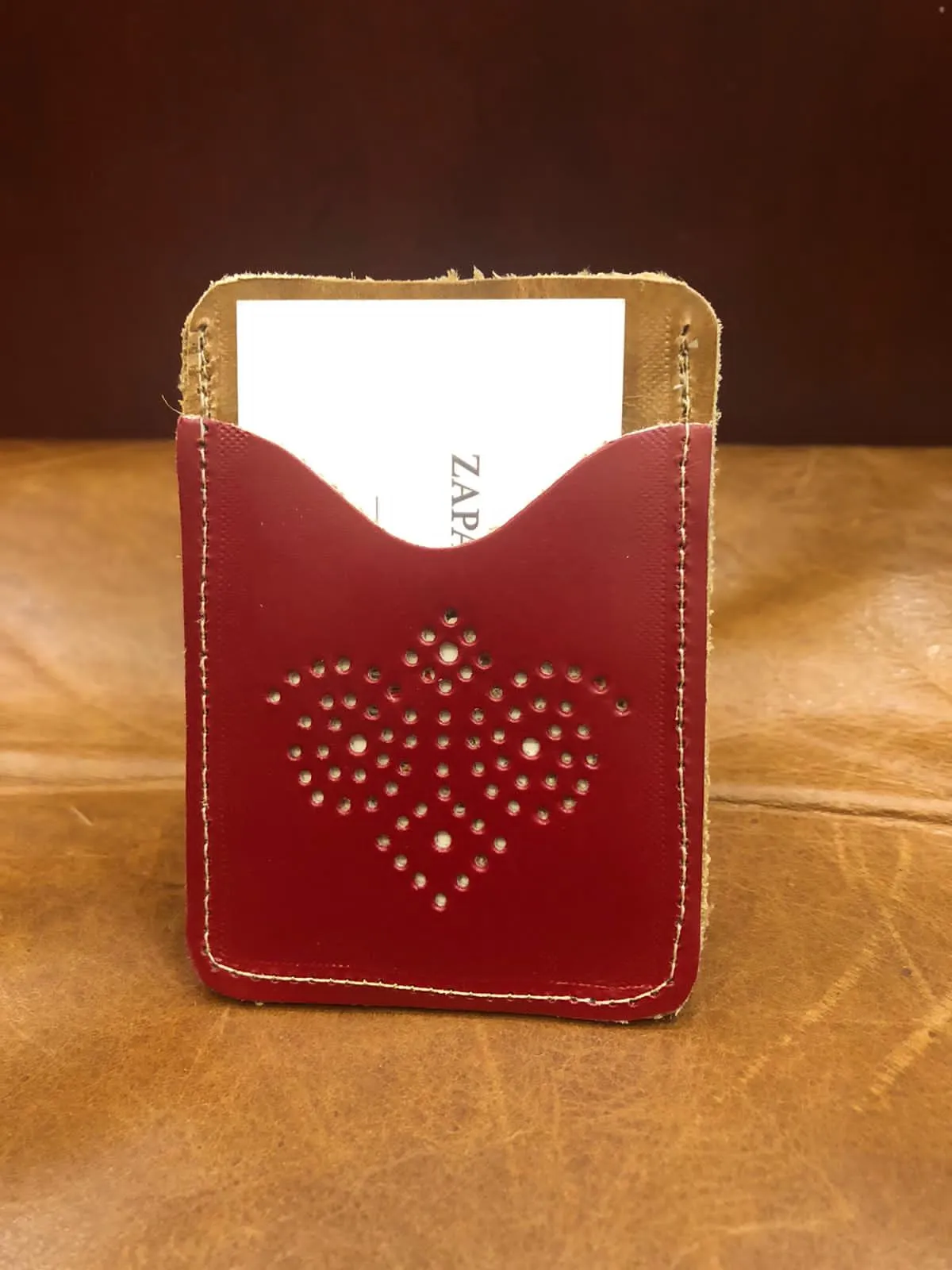 Leather Wallet Mahogany with brogue