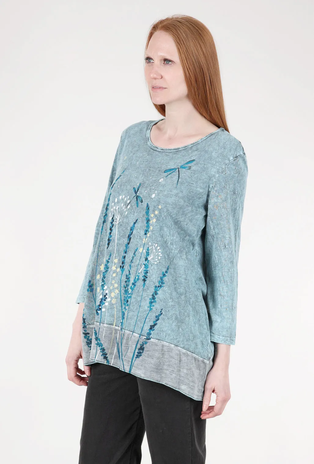 Lina Contrast Trim Top, Teal