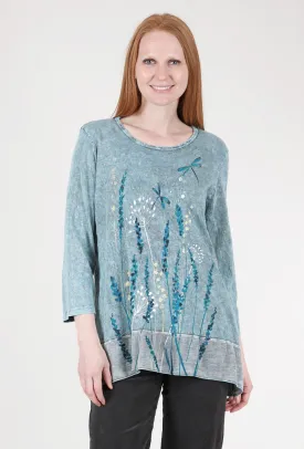 Lina Contrast Trim Top, Teal