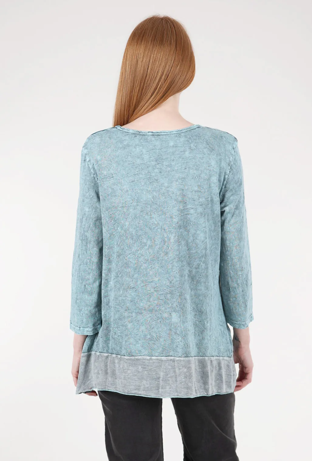 Lina Contrast Trim Top, Teal