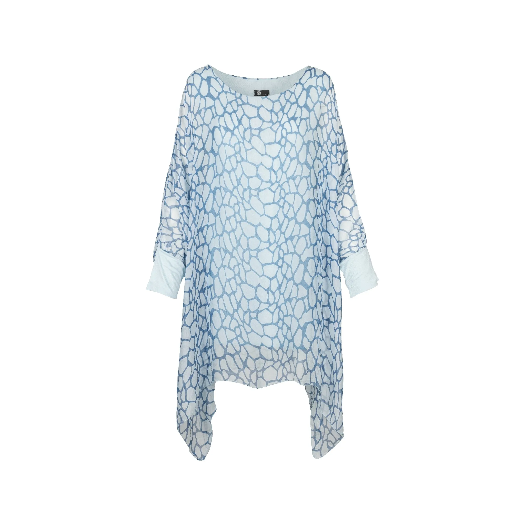 M Made in Italy  Women's Woven and Knitted Long Sleeve Tunic