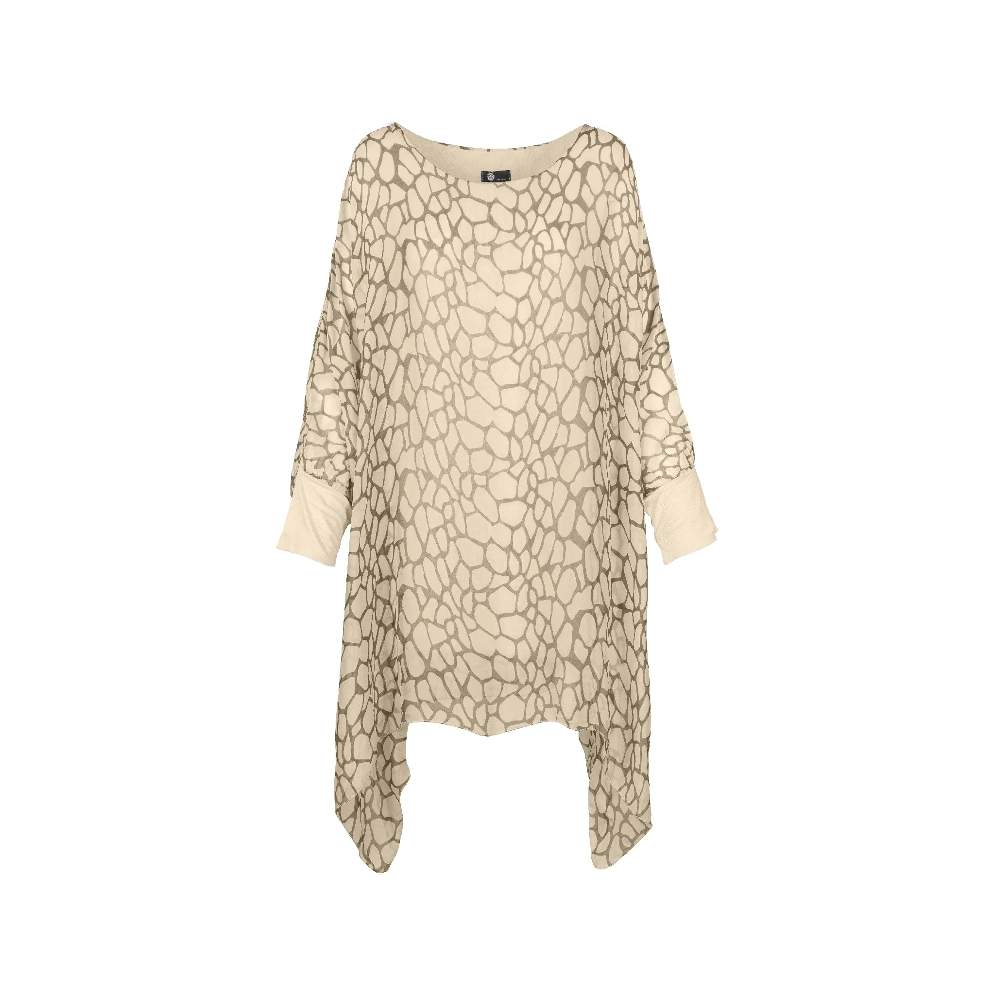 M Made in Italy  Women's Woven and Knitted Long Sleeve Tunic