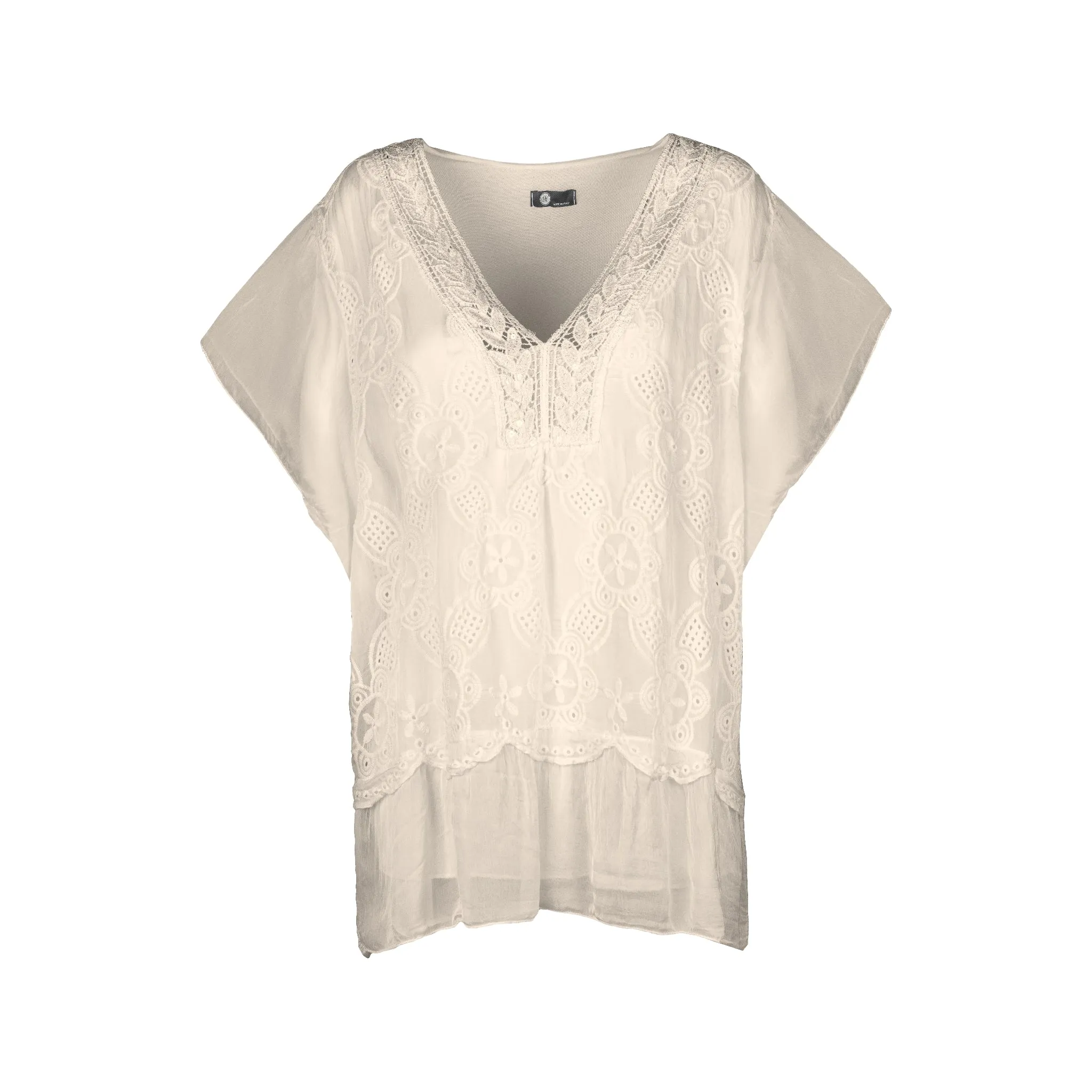 M Made in Italy  Women's Woven and Knitted Short Sleeve Tunic