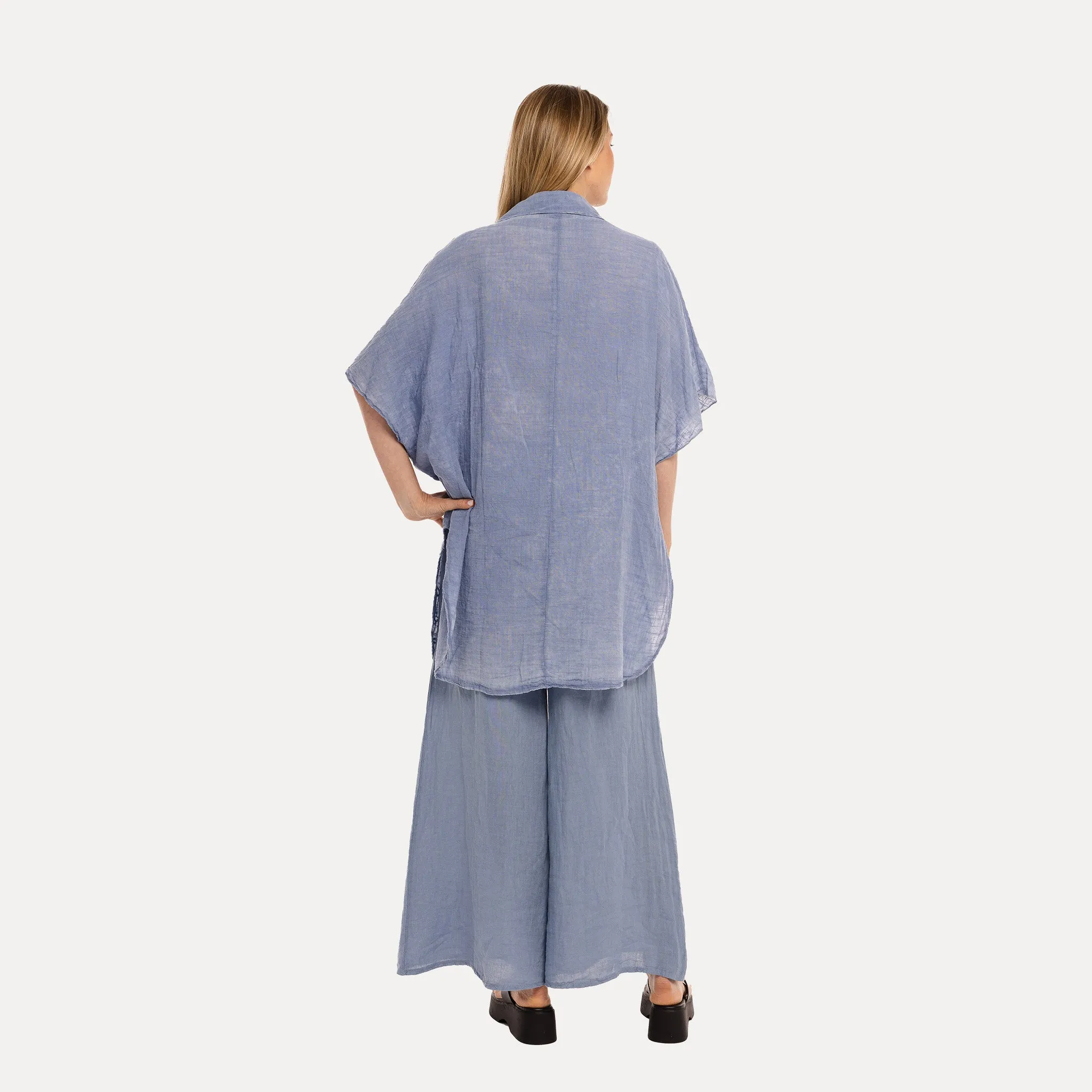 M Made in Italy  Women's Woven Half Sleeve Tunic