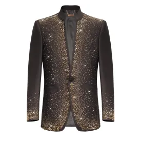 Men's Crystal Blazer European Fashion Band Collar | SB409