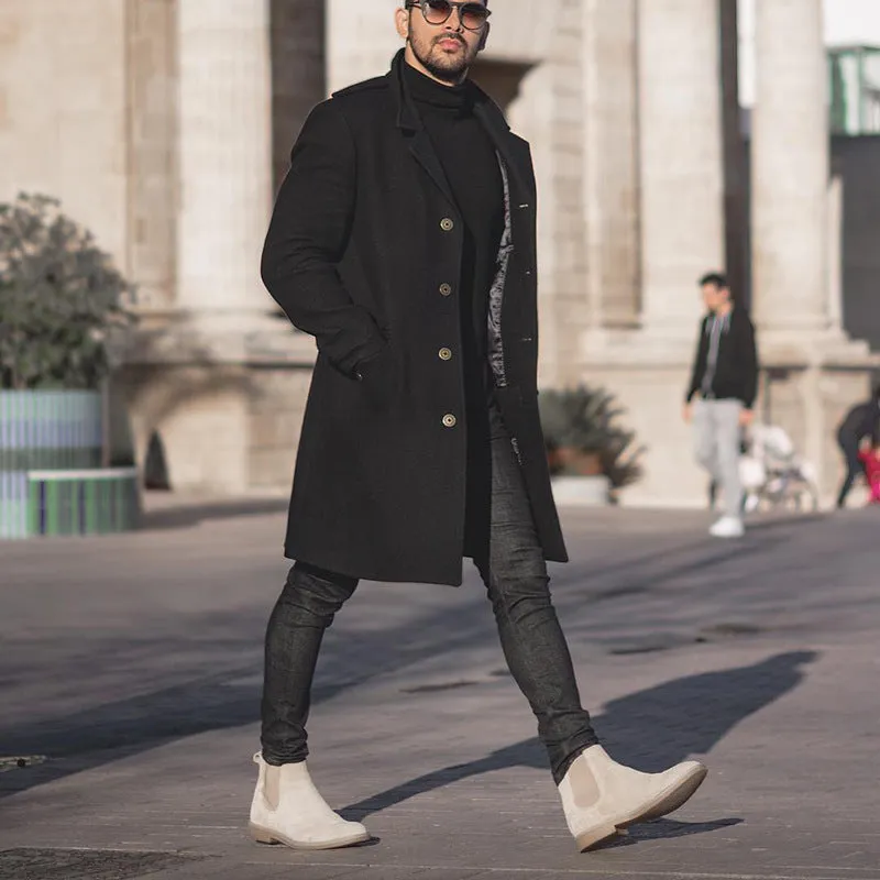Men's Mid-Length Casual Loose Windbreaker Jacket