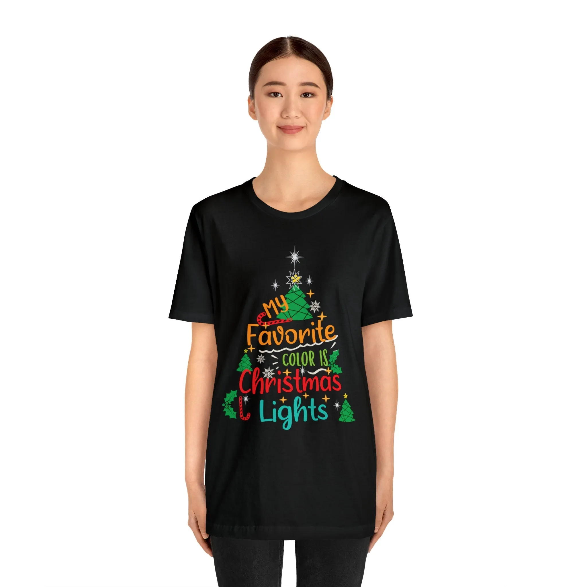 My favorite color is Christmas Light | Amazing T-shirts Apparel | Christmas t-shirts | Oversize Graphic women