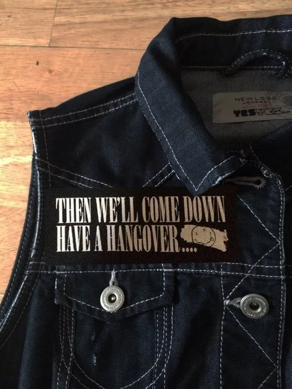 Nirvana In Utero Black Denim Battle Jacket Dumb Smiley Hangover